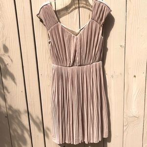 H&M nude pleated dress